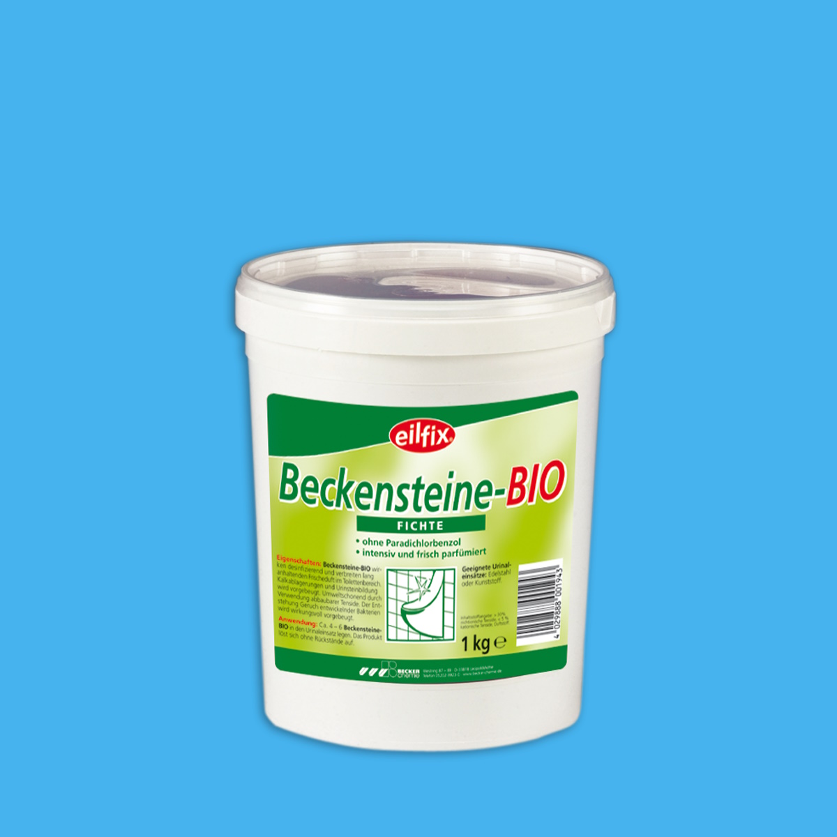 Beckensteine Bio grün Fichtenduft 40 Stück im 1kg Eimer