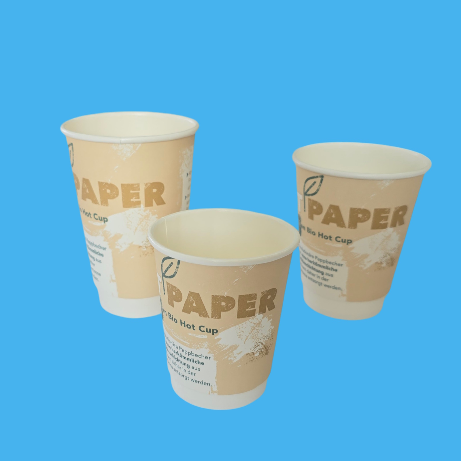 Bio Doppelwand Coffee to go Becher "Just Paper" less plastic 500St. versch. Größen