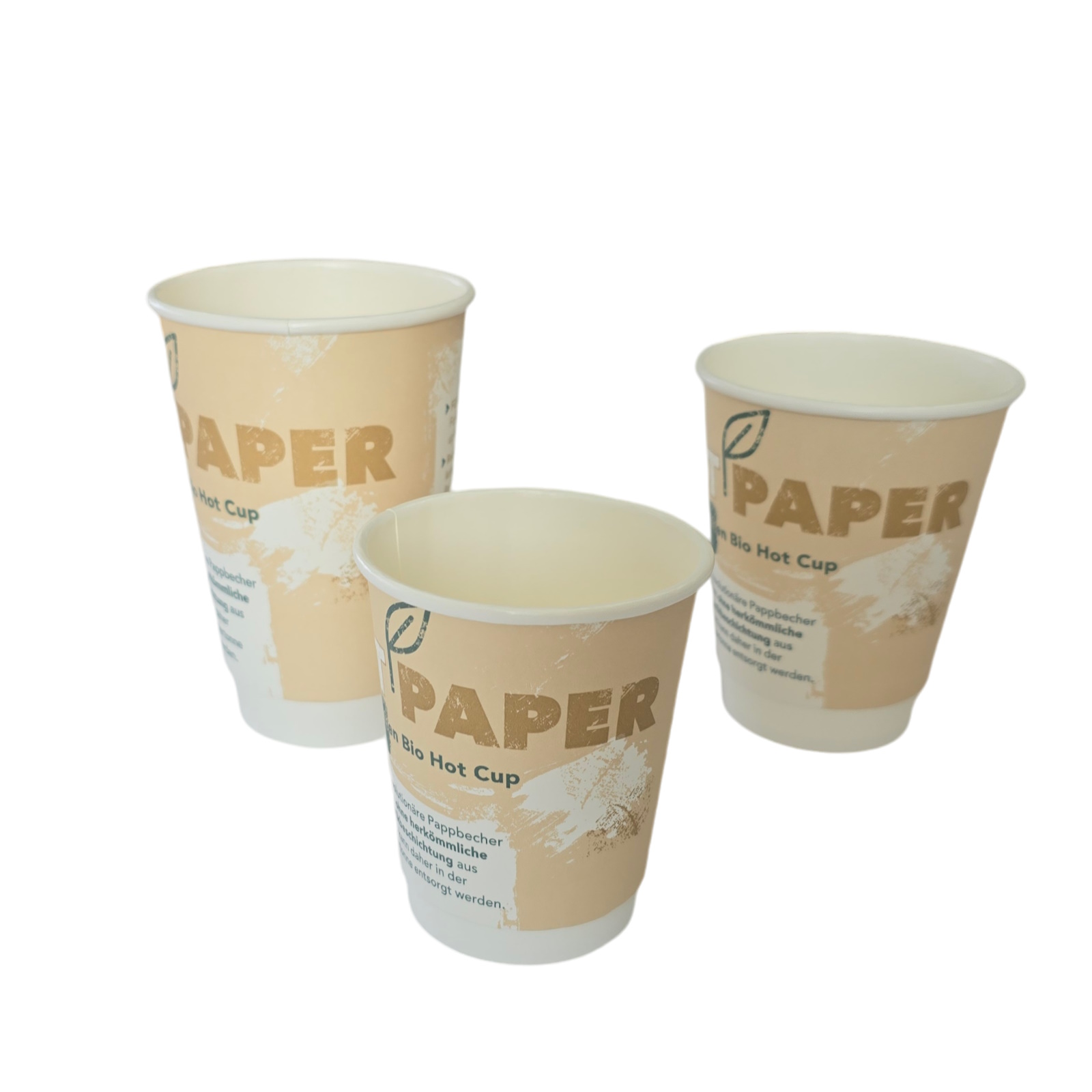 Bio Doppelwand Coffee to go Becher "Just Paper" less plastic 500St. versch. Größen