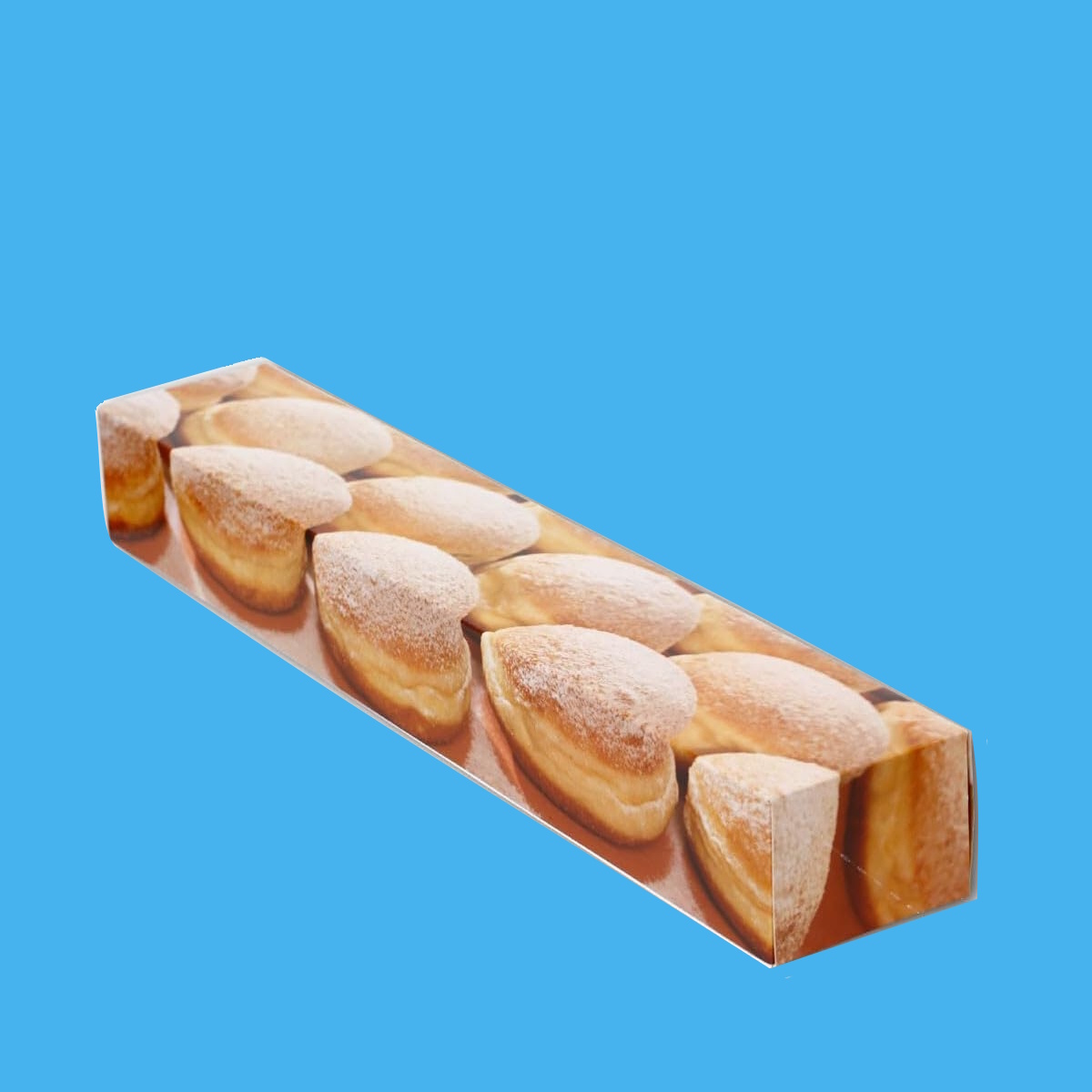 Transportkarton f. Berliner Krapfen o. Pfannkuchen 60x11x8cm 60St