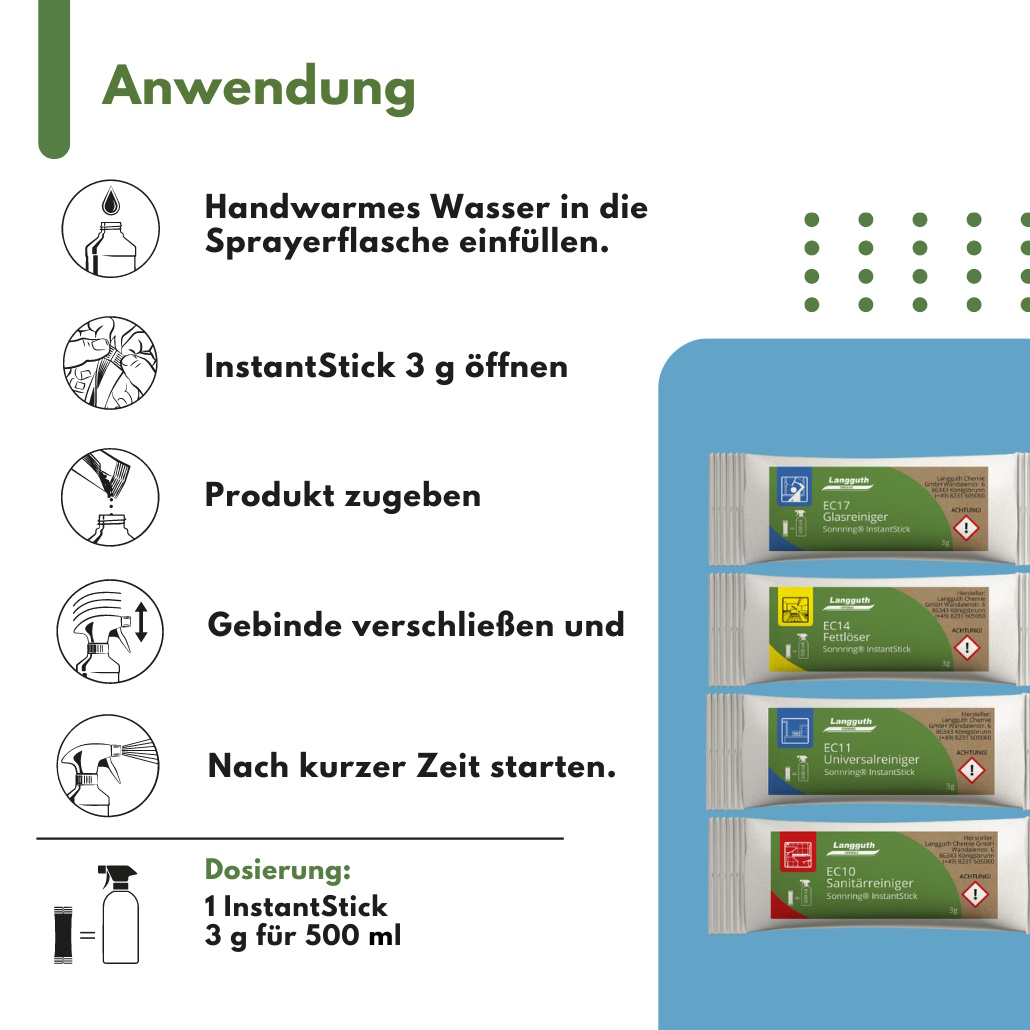 Universal Oberflächenreiniger Instant Sticks 3g (ergibt 500ml) 10St.